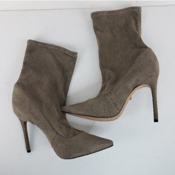 SCHUTZ Mislane Tan Suede Mid Calf Sock Bootie Size 6 B - Picture 12 of 16